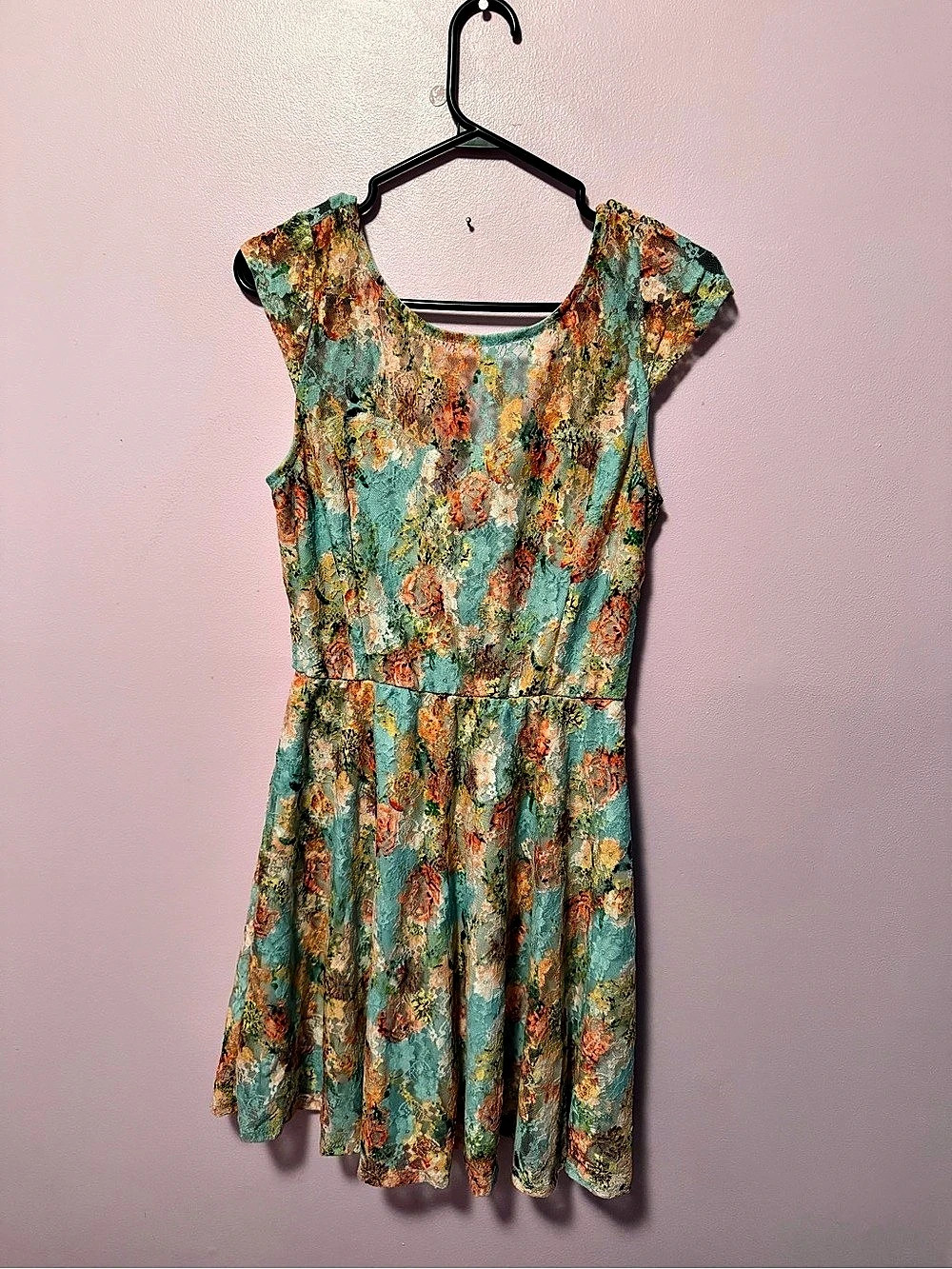 Bailey Blue Floral Mini Dress in Green & Orange Size Large